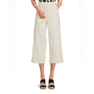 JOE'S JEANS cream Wide Leg Cropped Pants size 32